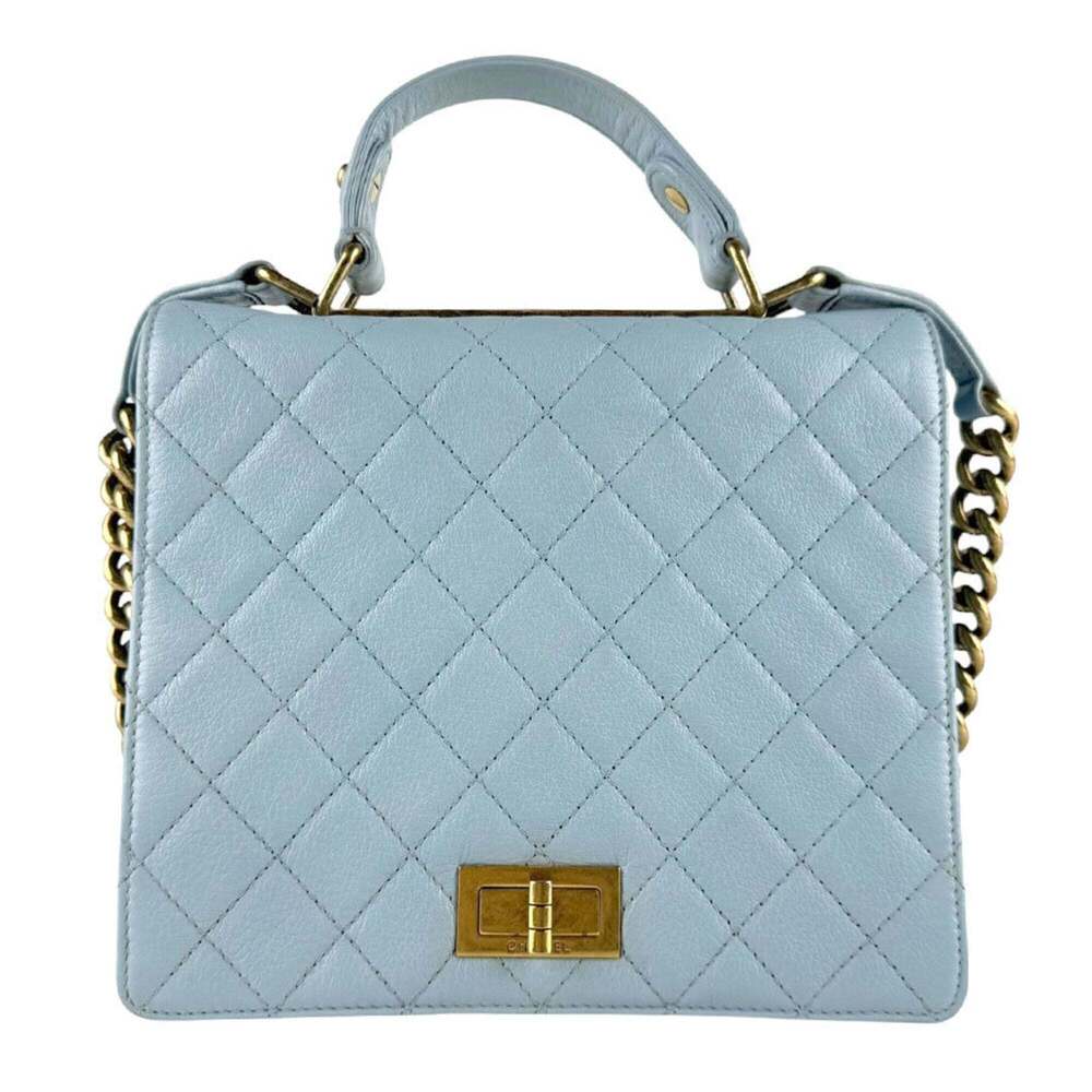 Chanel handbag/shoulder bag, Rita model, leather, metal, blue, gold, women's,...